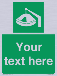 Custom sign Safe condition Davit-launched liferaft